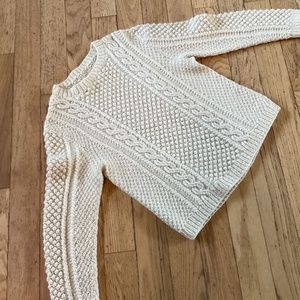 Vintage handmade oatmeal knit sweater, variety of textures, EUC